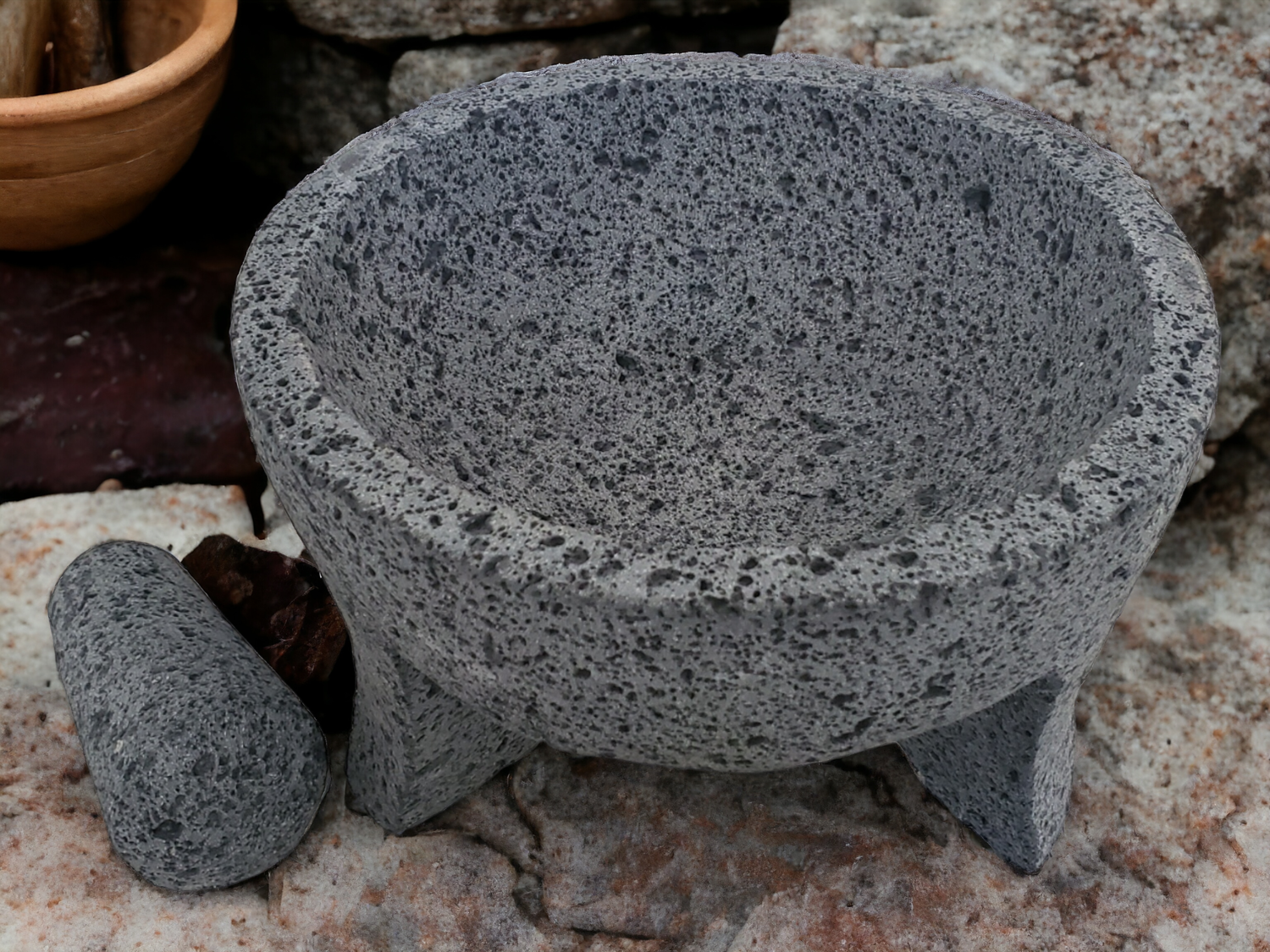 Round About Molcajete - Lava Stone - 10 Inch Molcajete 10 Inch Round