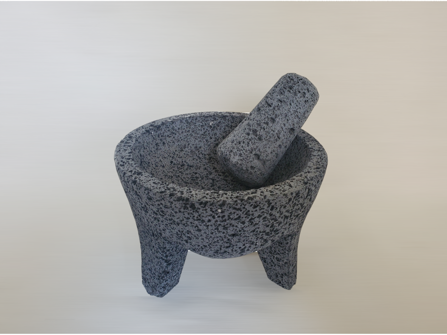 Classic Bowl & Pestle - Lava Stone - 7 Inch - Authentic Mexican Molcajete! Molcajete 7 Inch Round