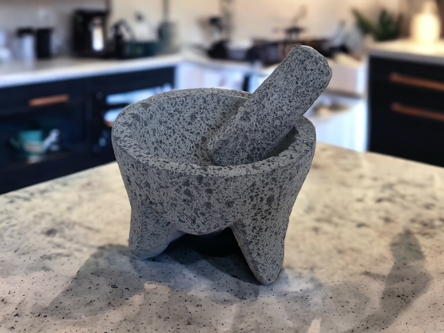 Mighty Bowl & Pestle - Lava Stone - 6 Inch Molcajete 6 Inch Round