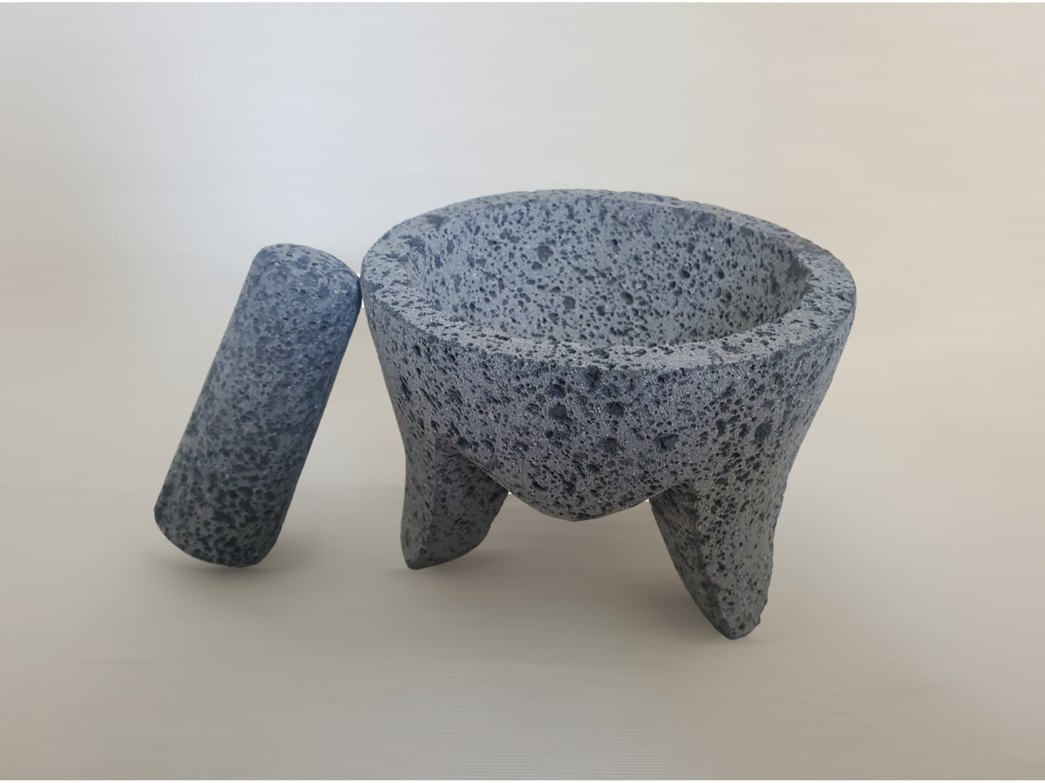 Mighty Bowl & Pestle - Lava Stone - 6 Inch Molcajete 6 Inch Round