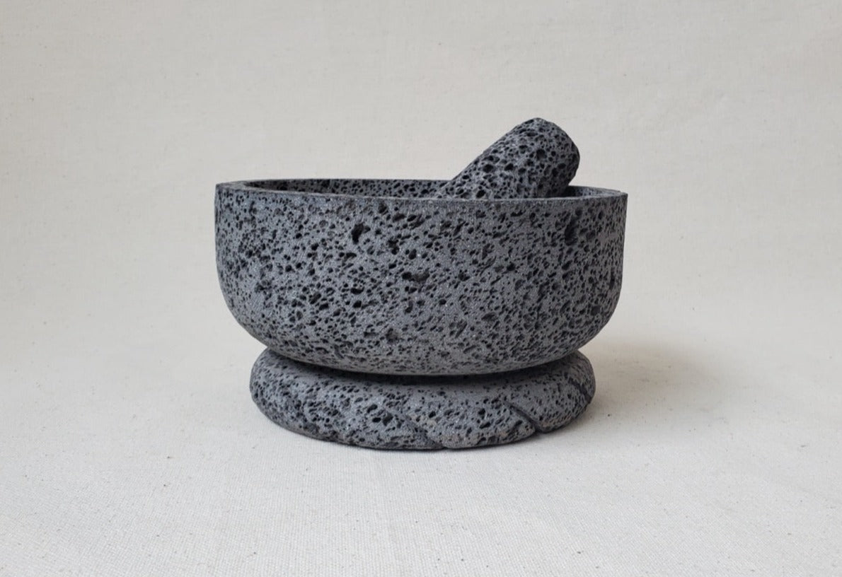 Hourglass Bowl & Pestle - Lava Stone - Various Sizes Molcajete Accessories Featured Kitchen & Dining Molcajete