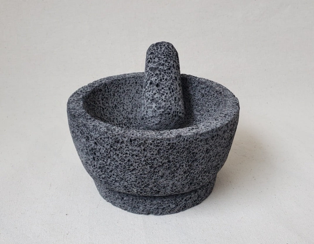 Tapered Base Molcajete - Lava Stone - 8 Inch Molcajete Accessories Kitchen & Dining Molcajete
