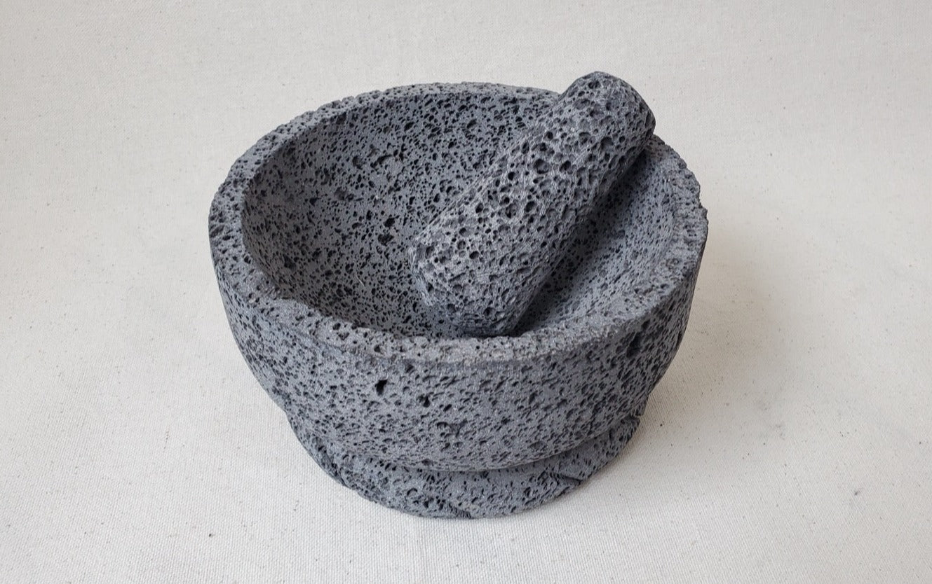 Hourglass Bowl & Pestle - Lava Stone - Various Sizes Molcajete Accessories Featured Kitchen & Dining Molcajete