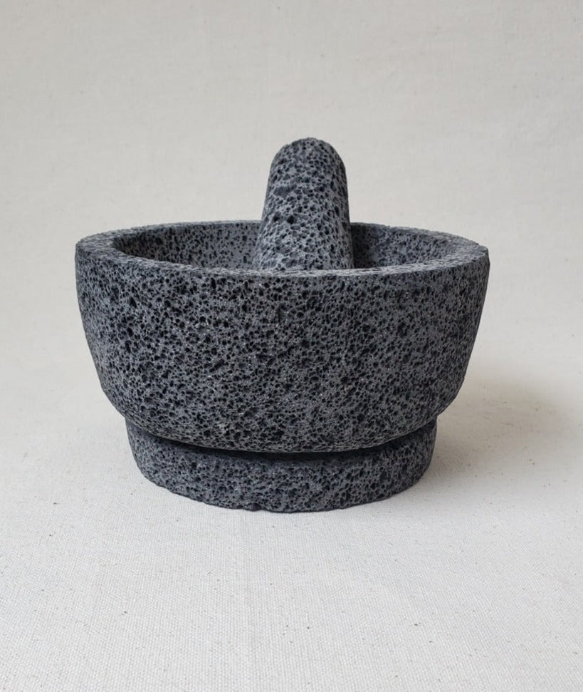 Tapered Base Molcajete - Lava Stone - 8 Inch Molcajete Accessories Kitchen & Dining Molcajete