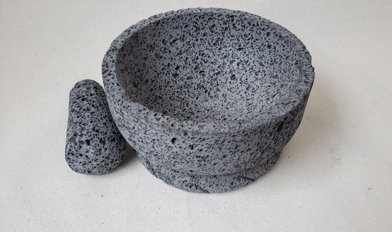 Hourglass Bowl & Pestle - Lava Stone - Various Sizes Molcajete Accessories Featured Kitchen & Dining Molcajete
